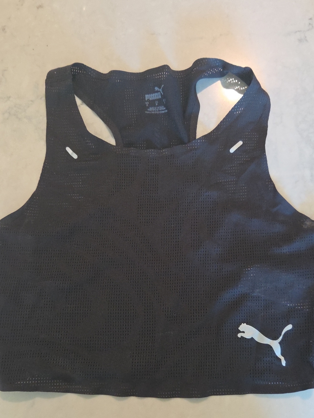 Puma Black Mesh Racerback Crop Top